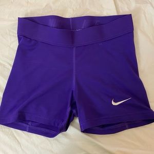 Purple nike pro shorts